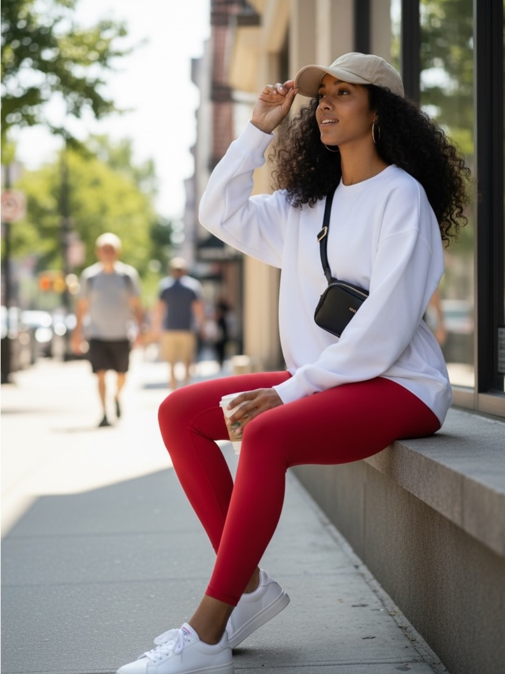 CRZ YOGA Red High Waisted Leggings Athletic Workout Yoga Pants